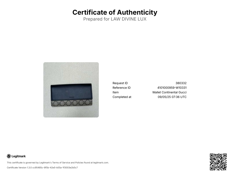 GG Supreme Continental Wallet