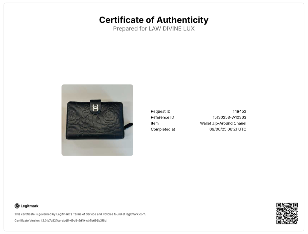 Black CC Camellia Wallet