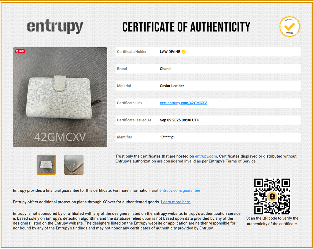 Caviar Timeless CC French Wallet White for gisel