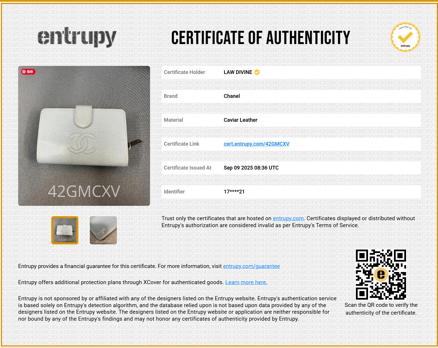 Caviar Timeless CC French Wallet White for gisel