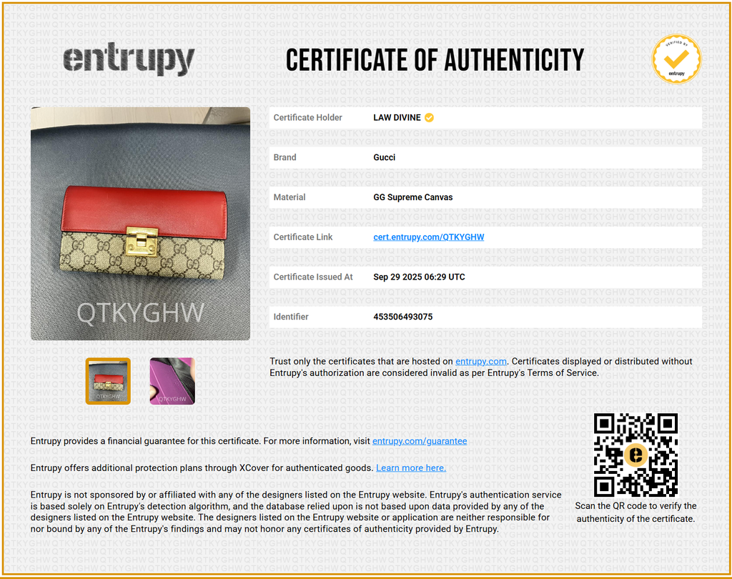 GG Supreme Monogram Moon Calfskin Padlock Continental Chain Wallet twins