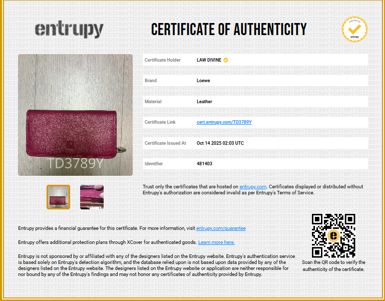 Anagram Lambskin Long Wallet Pink