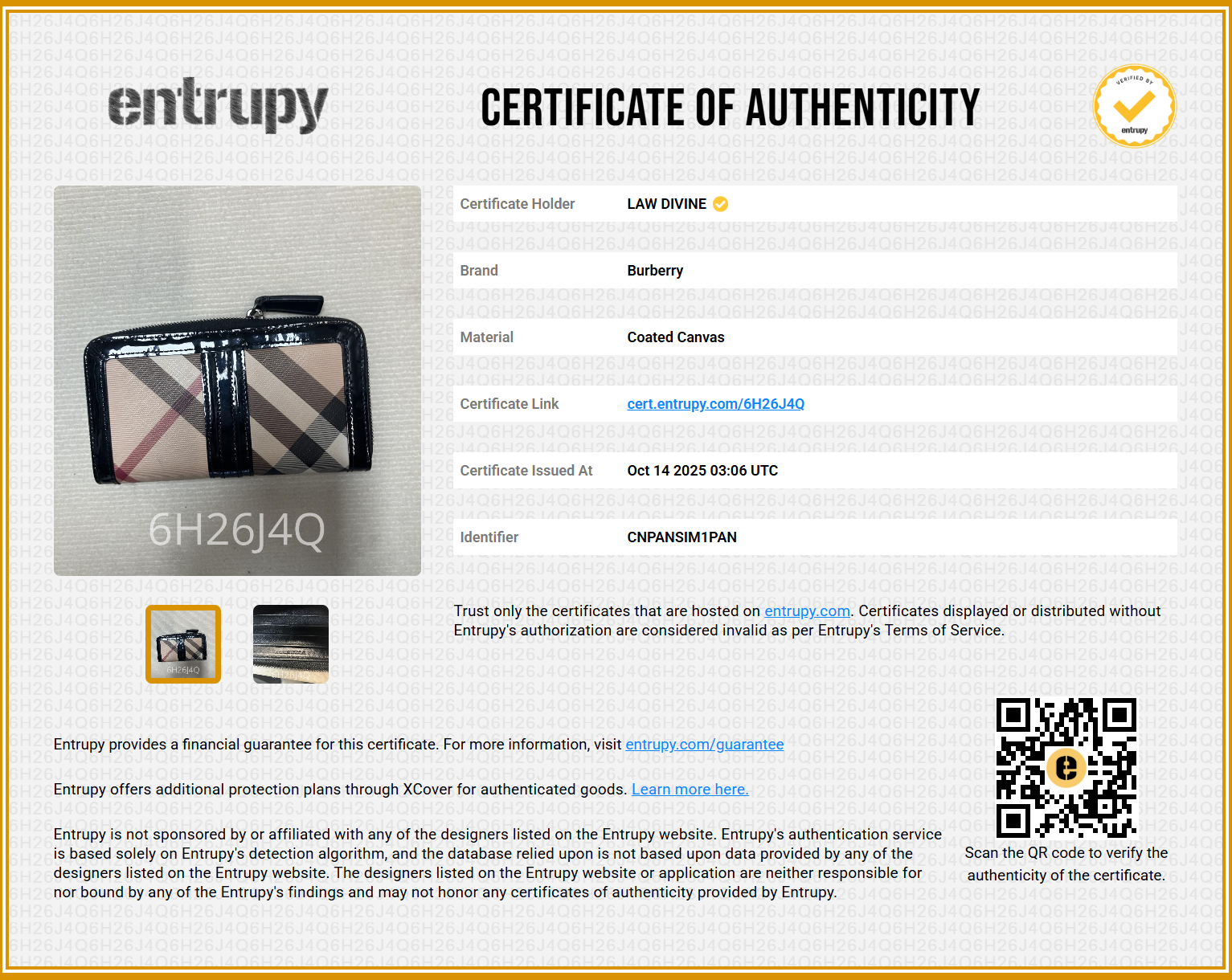 Plaid Print Continental Wallet