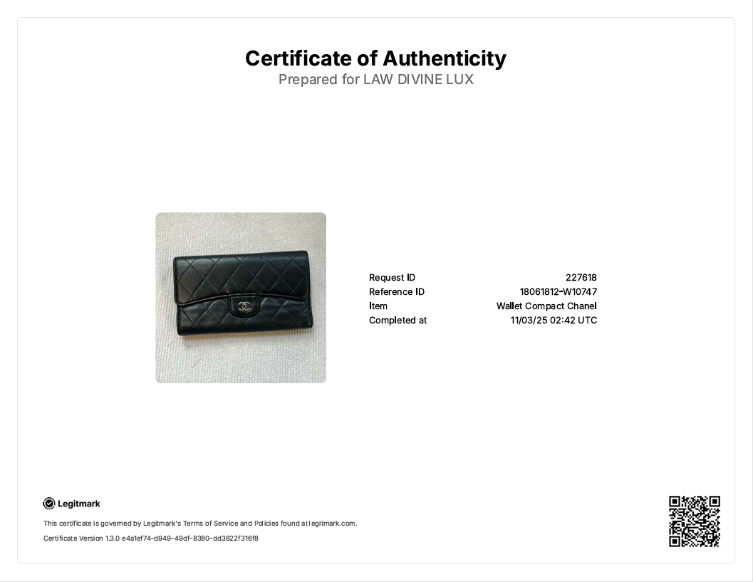 L-Flap Wallet Quilted Lambskin Long