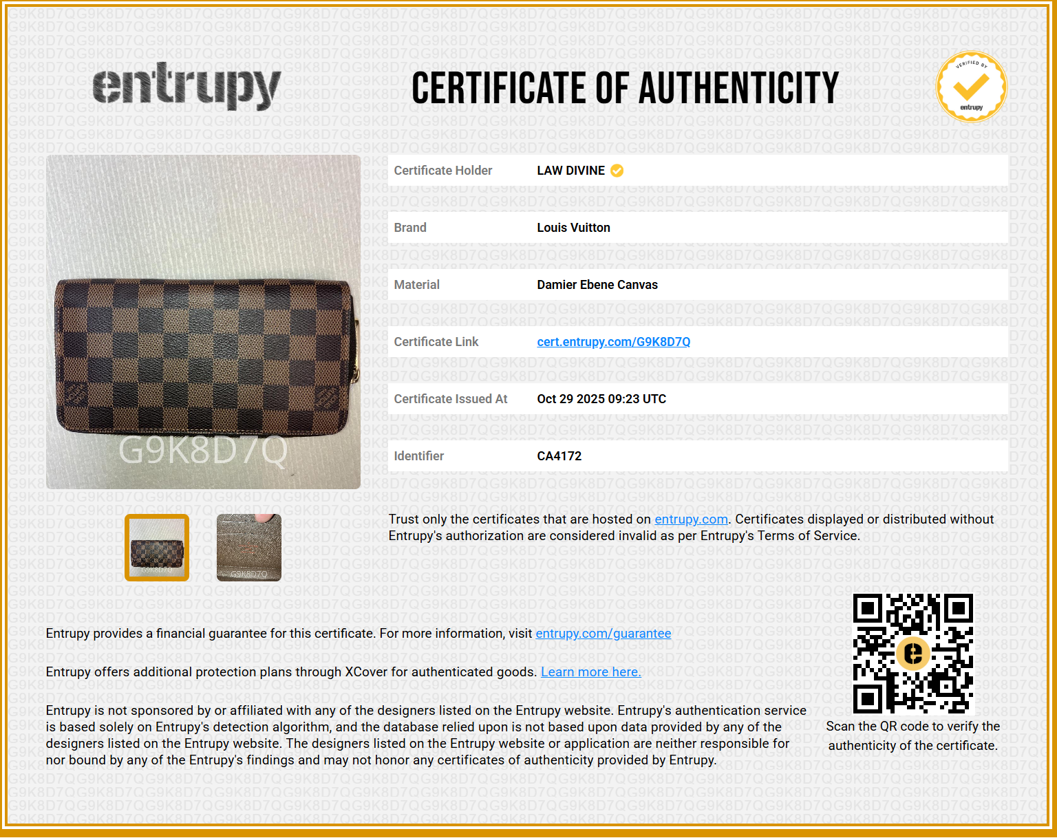 Damier Ebene Zippy Wallet