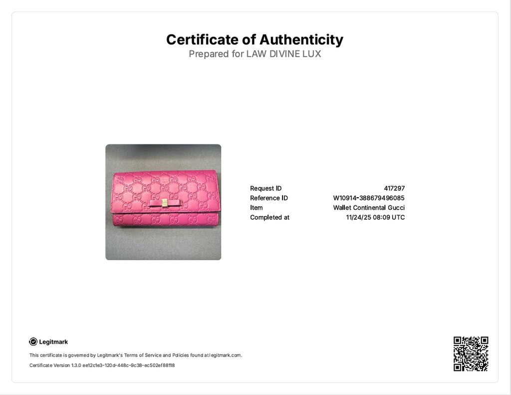 Guccissima Ribbon Long Wallet Magenta