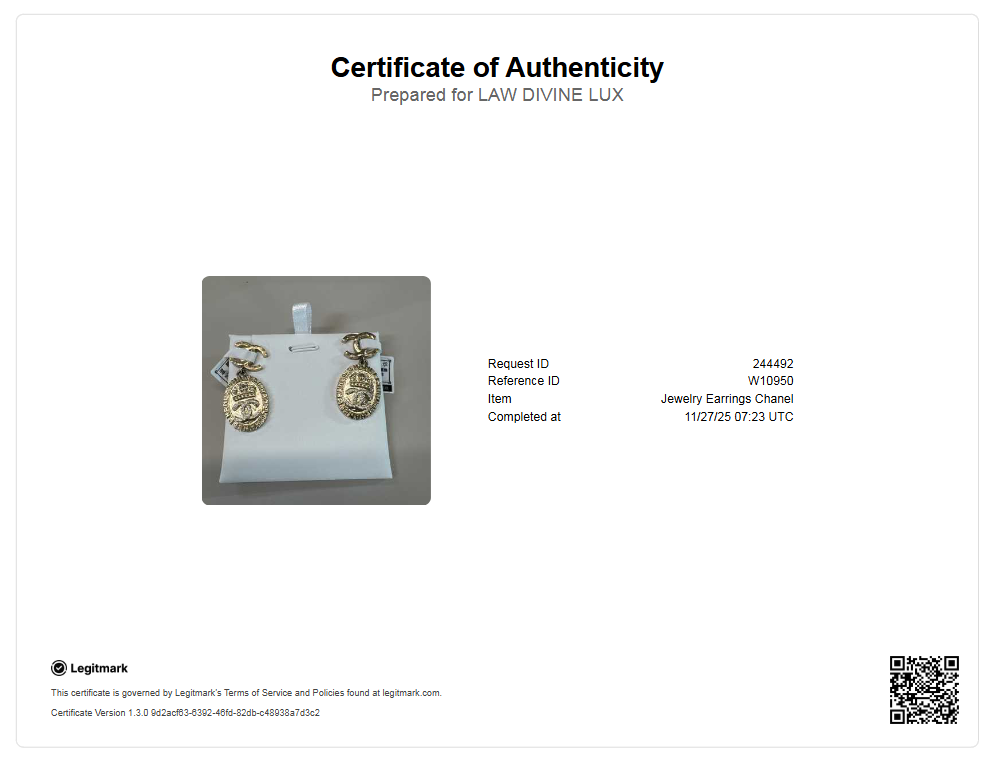21A Double CC gold crown earrings
