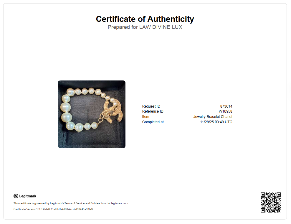 2023 Faux Pearl & Strass CC Charm Bracelet