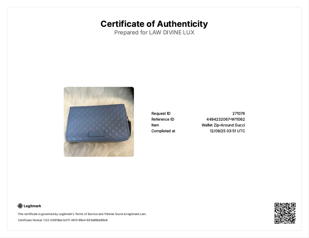 Blue Microguccissima Leather Zip Around Wallet