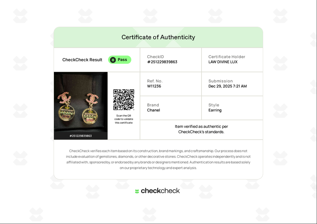 Resin & Strass CC Single Drop Earrings