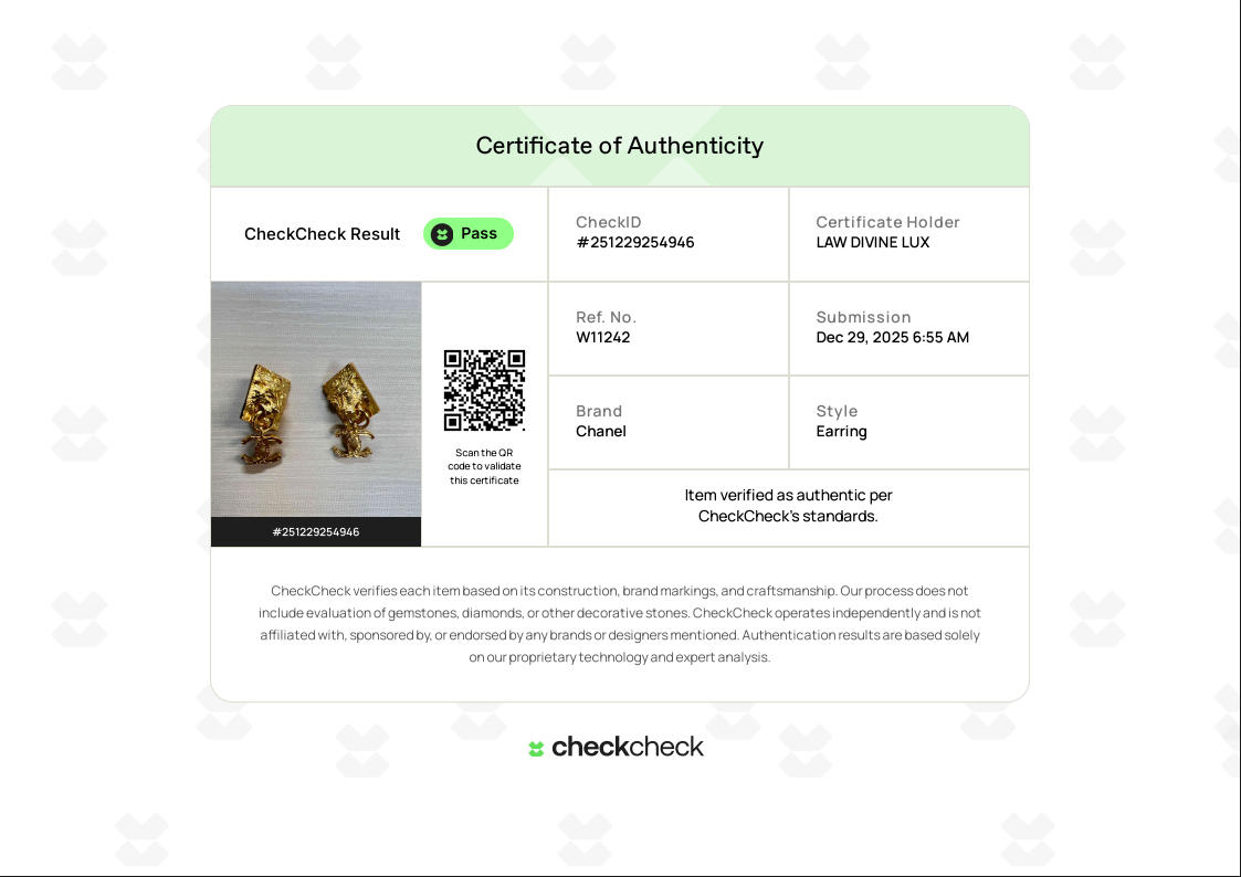 CC Lion Head Drop Earrings Metal
