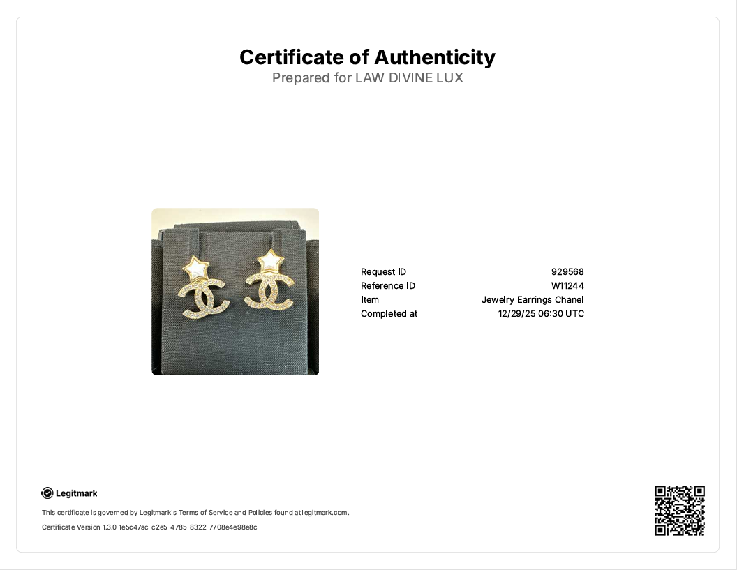 Pearl Crystal CC Star Earrings Gold