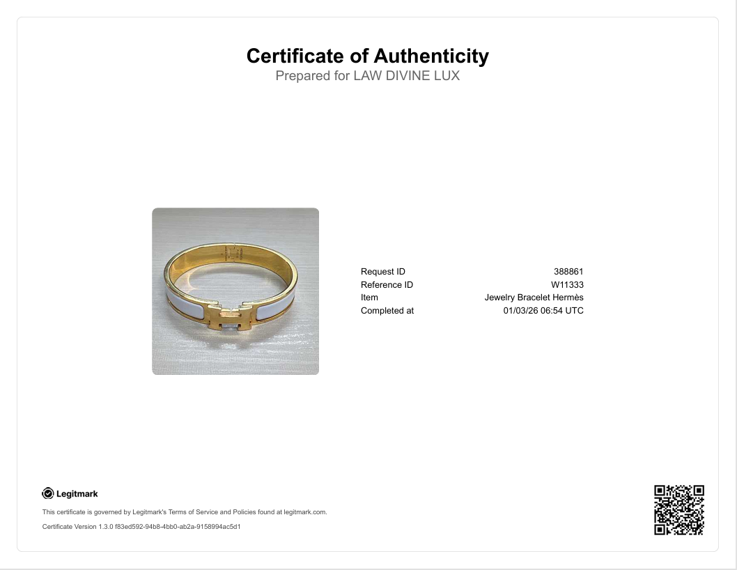 Enamel Narrow Clic Clac H Bracelet GM White W11333