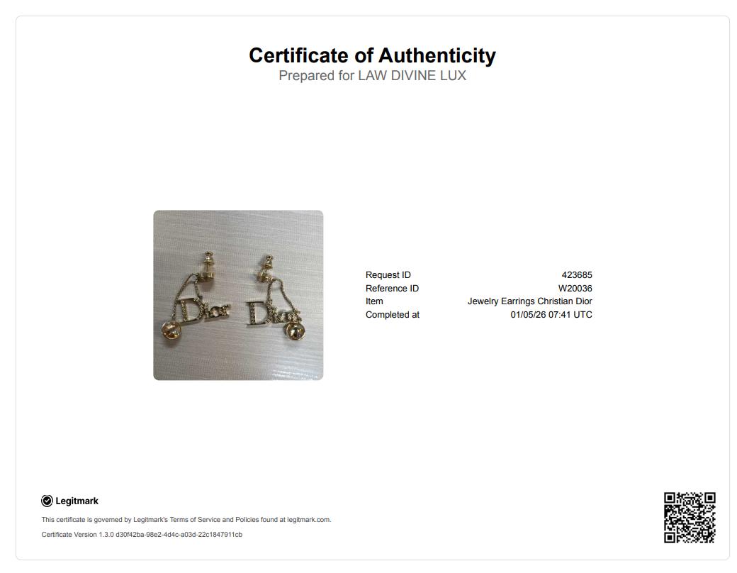 Vintage Dior Hanging Letter Earrings W20036