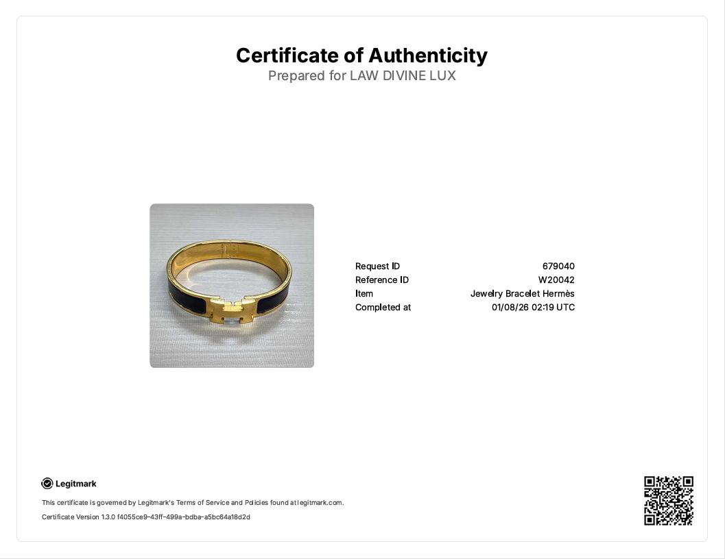Clic Clac H Bleu Nuit Enamel Gold Plated Bracelet W20042