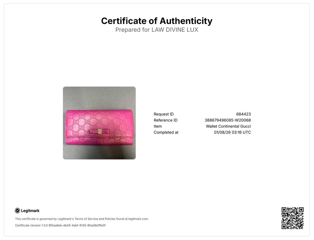 Pink Guccissima Continental Bow Wallet W20068