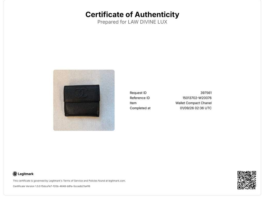 Black Caviar Leather CC Compact Wallet-W20076