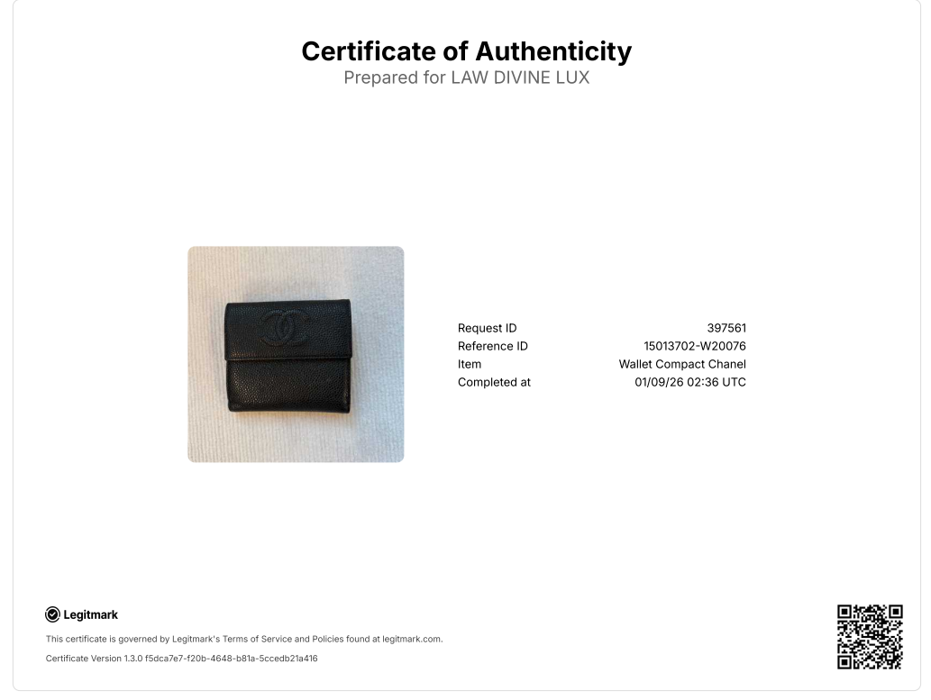 Black Caviar Leather CC Compact Wallet-W20076