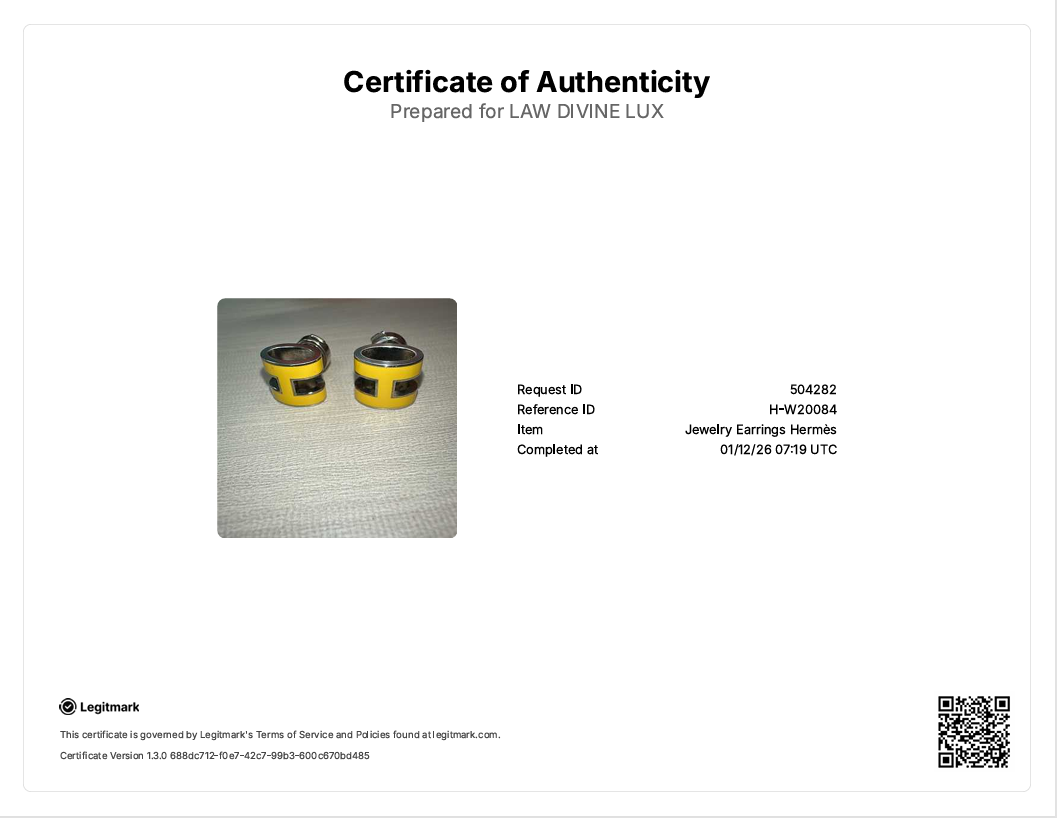 Boucles d'oreilles en métal émaillé Hermes Mini Pop H Argenté Jaune W20084