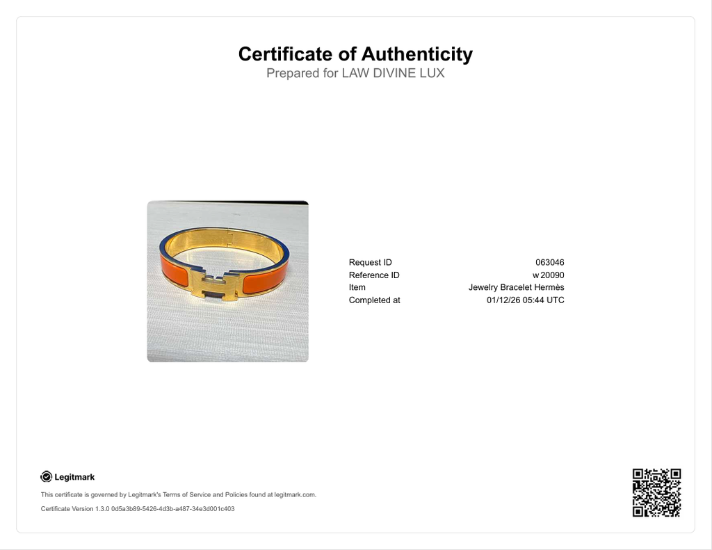 Enamel Narrow Clic Clac H Bracelet PM Orange W20090