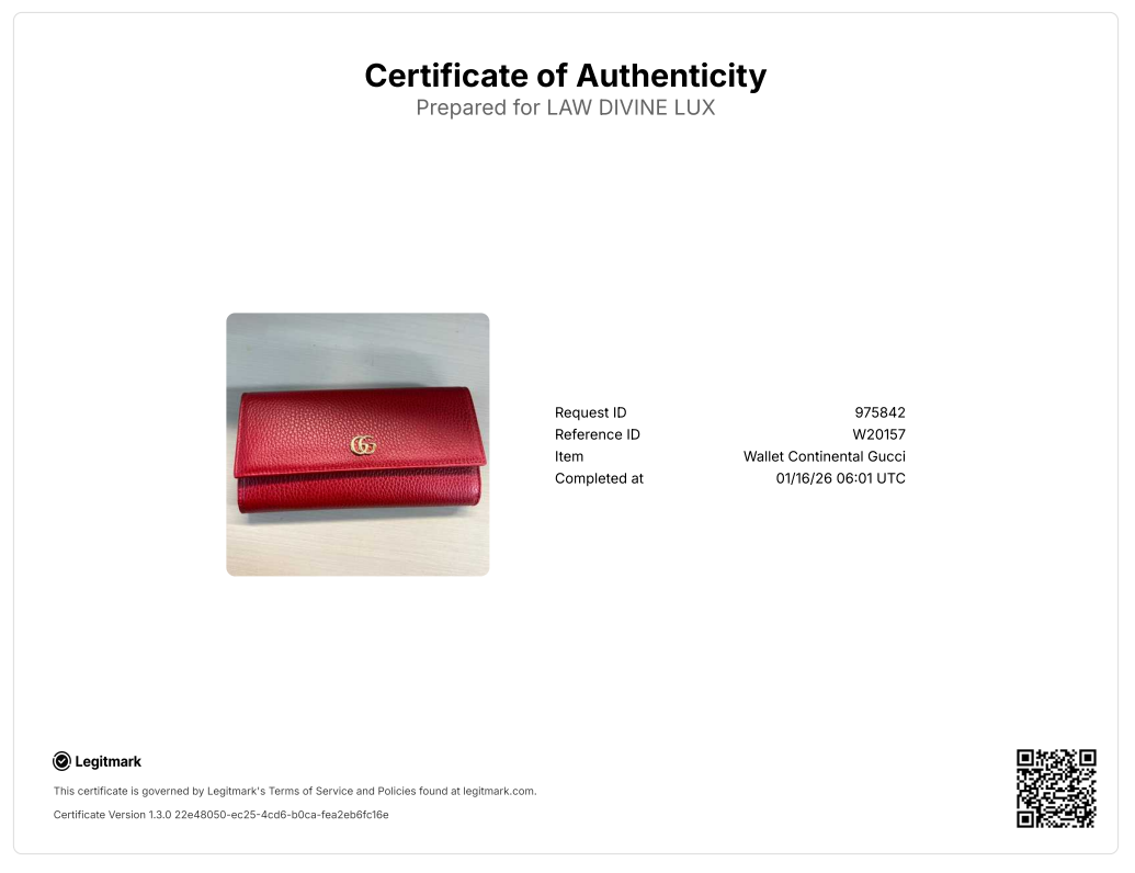 Red Leather GG Marmont Wallent w20157