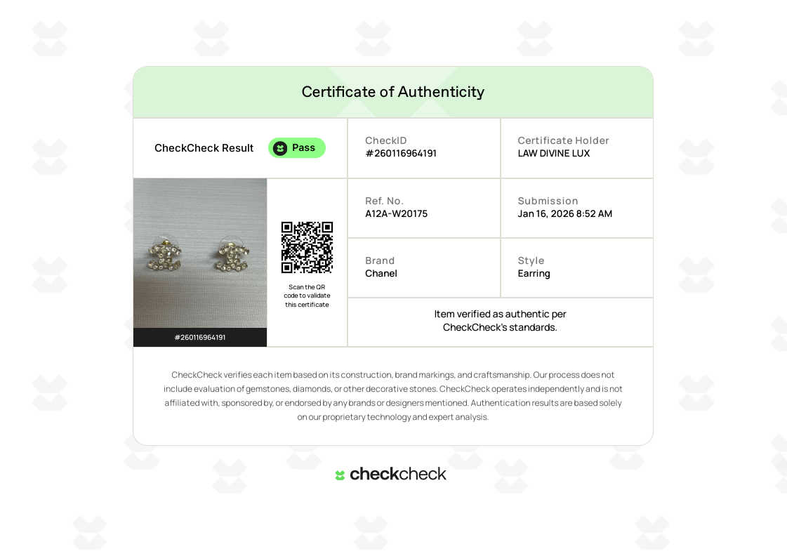Crystal CC Earrings Light Gold W20175