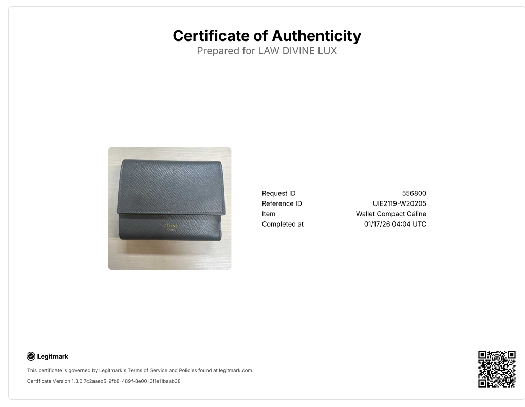  Grey Grained Leather Small Trifold Wallet W20205