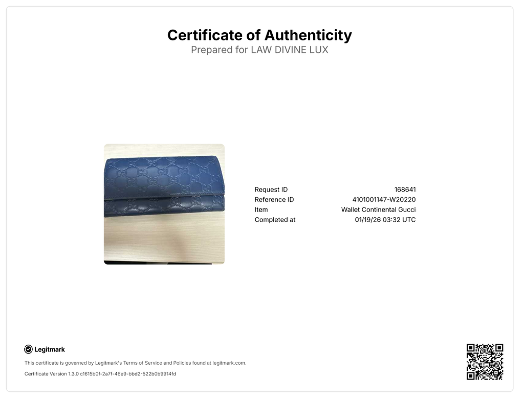 Guccisima Leather Navy Bifold Long Wallet Navy blue W20220