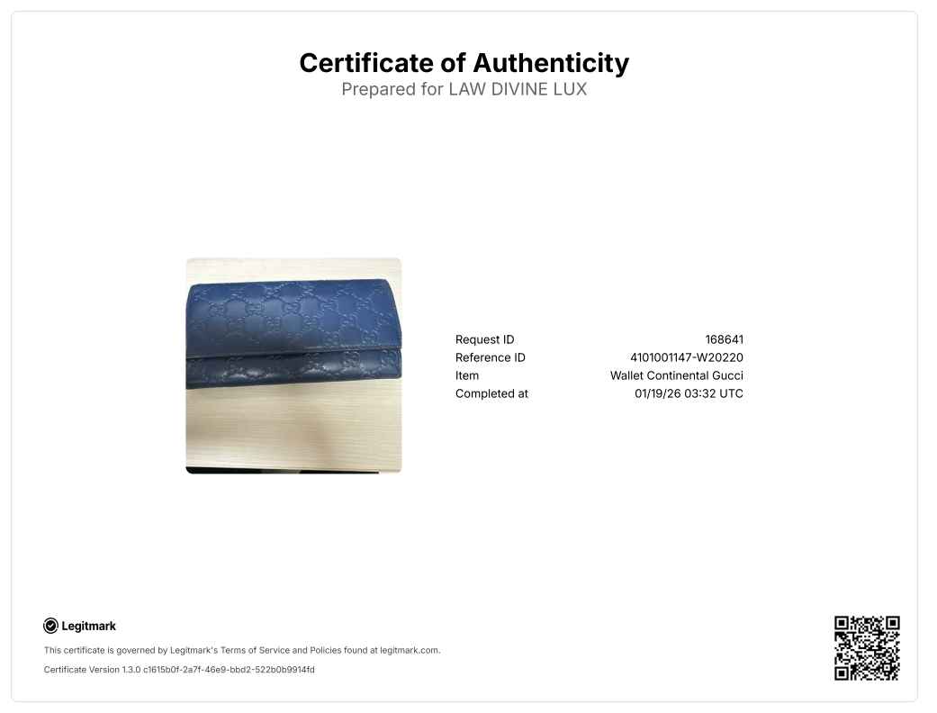 Guccisima Leather Navy Bifold Long Wallet Navy blue W20220