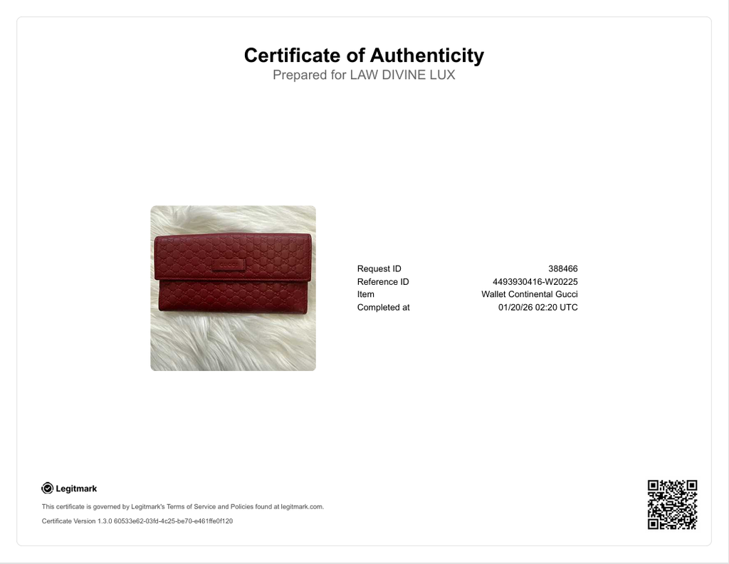 Red Microgucissima Leather Continental Flap Wallet W20225