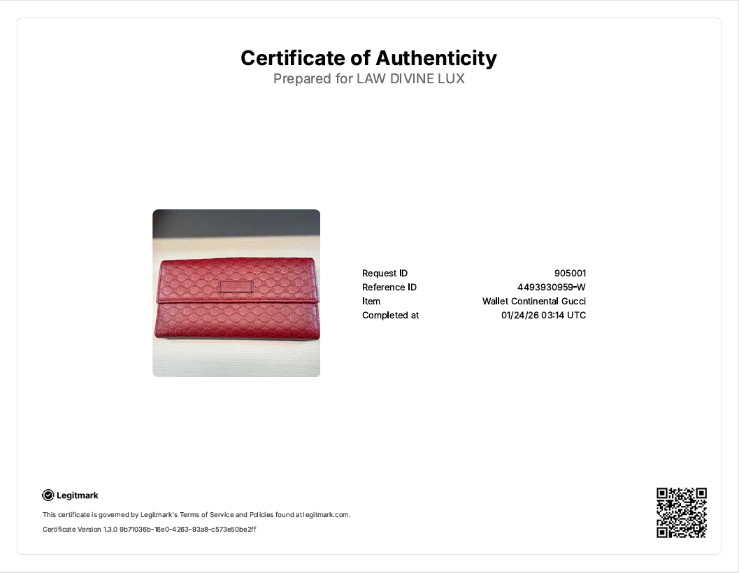 Red Microguccissima Leather Continental Long Bifold Wallet W20259
