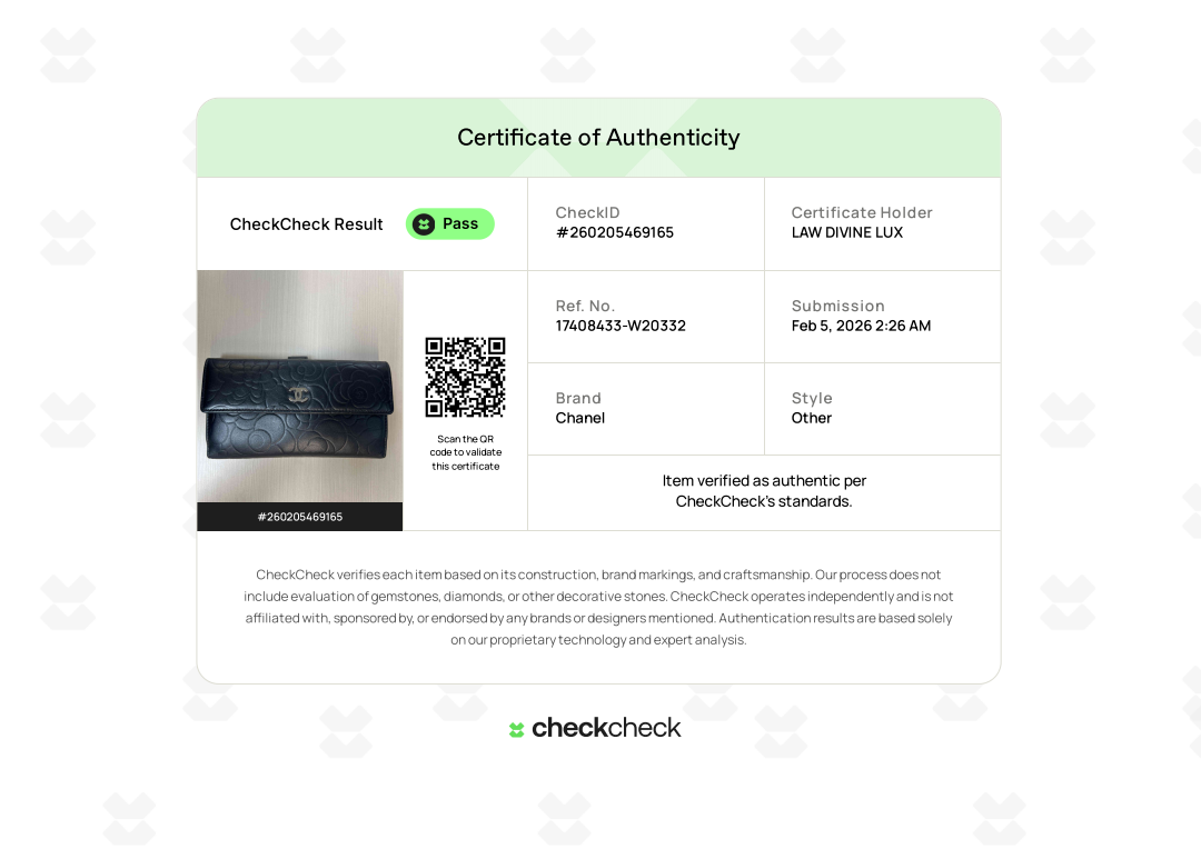 Chanel Camellia Long Flap Wallet W20332