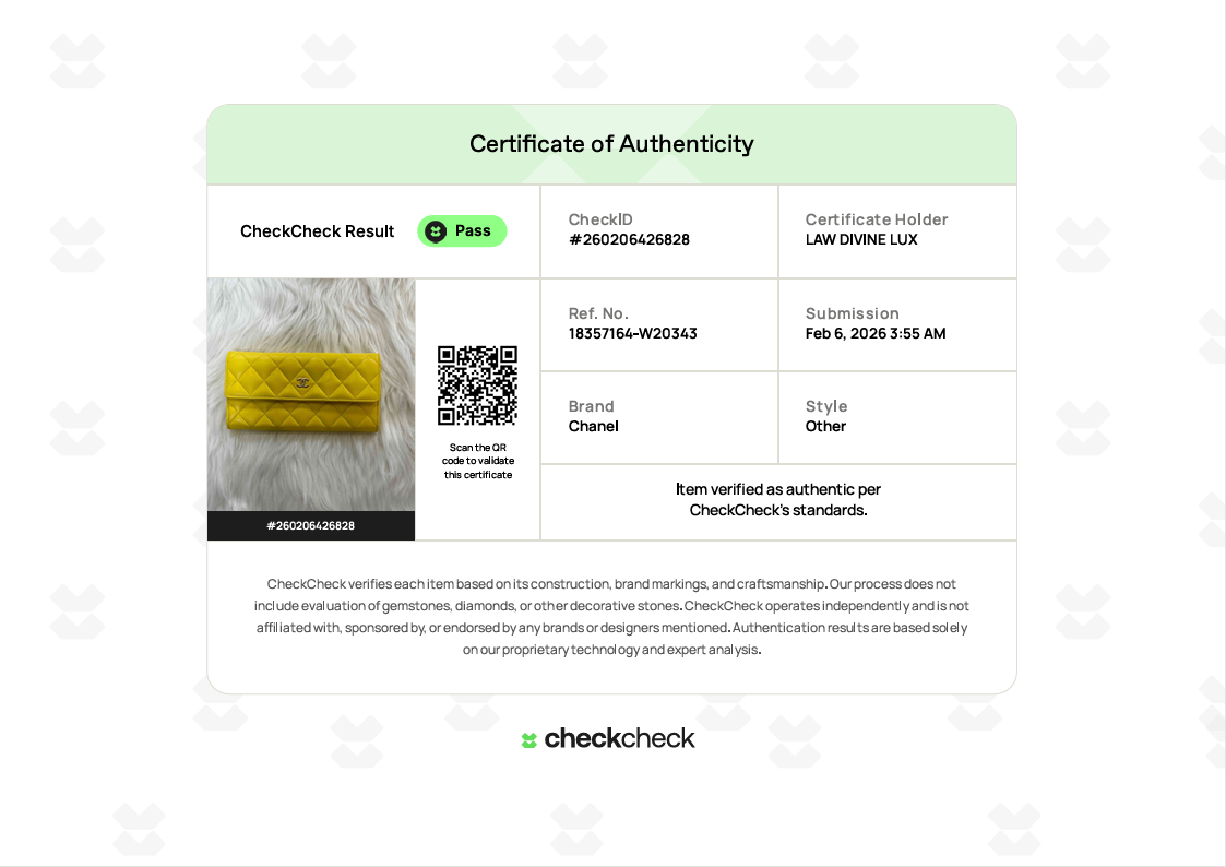 2014-2015 Interlocking CC Logo Continental Wallet W20343