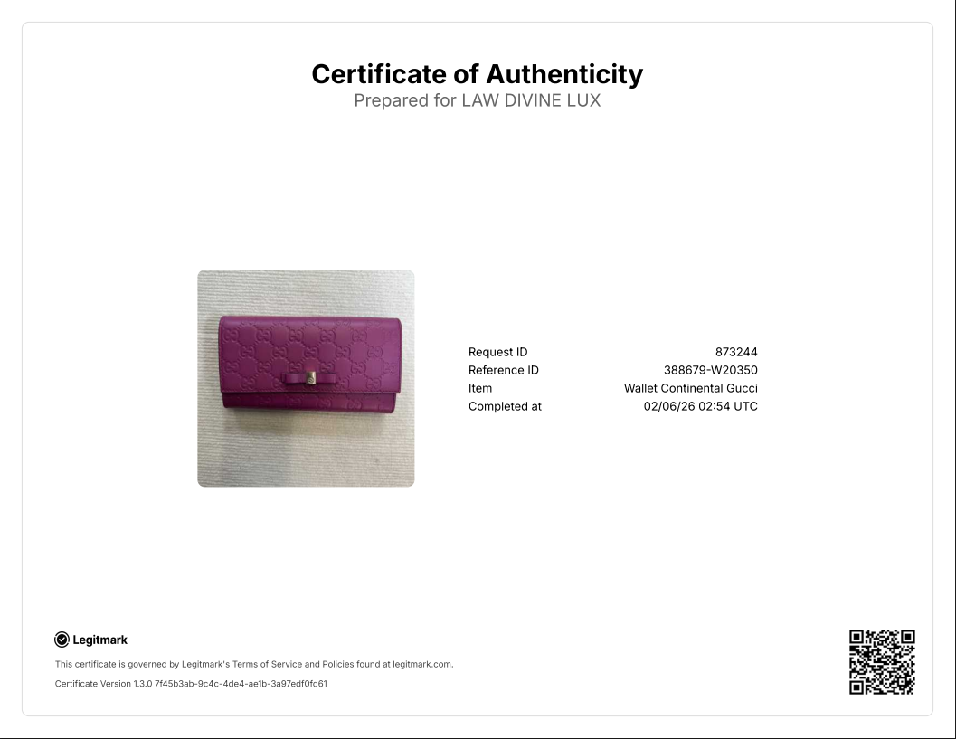 Bow Continental Wallet Guccissima Leather W20350