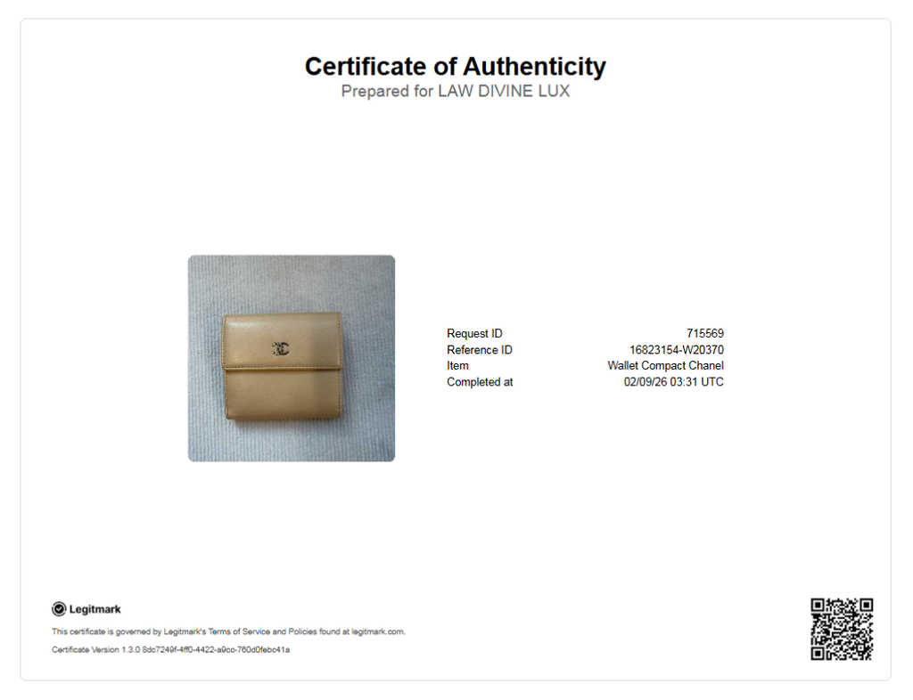 Beige Double Flap Compact Wallet W20370