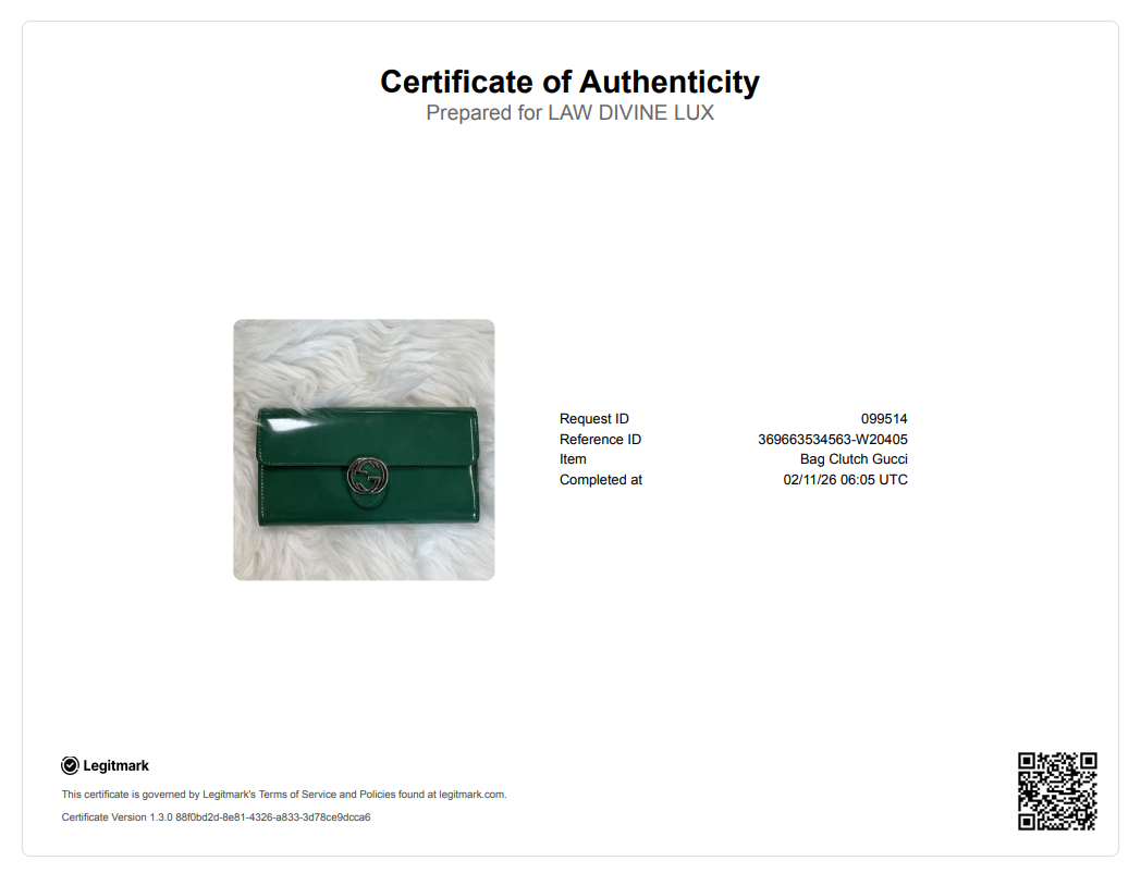 Interlocking Wallet on Strap Patent Green W20405