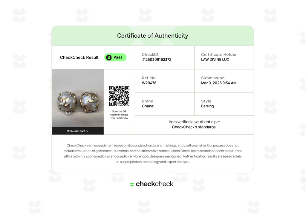 2014 Faux Pearl CC Earrings in Gold Plated W20478