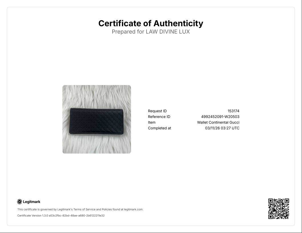 Navy Black Leather Micro Cimaline Long Wallet W20503