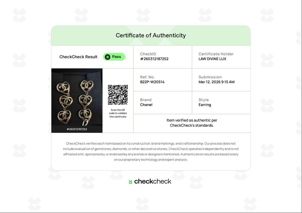 Coco In Love Triple Heart CC Drop Earrings Metal W20514