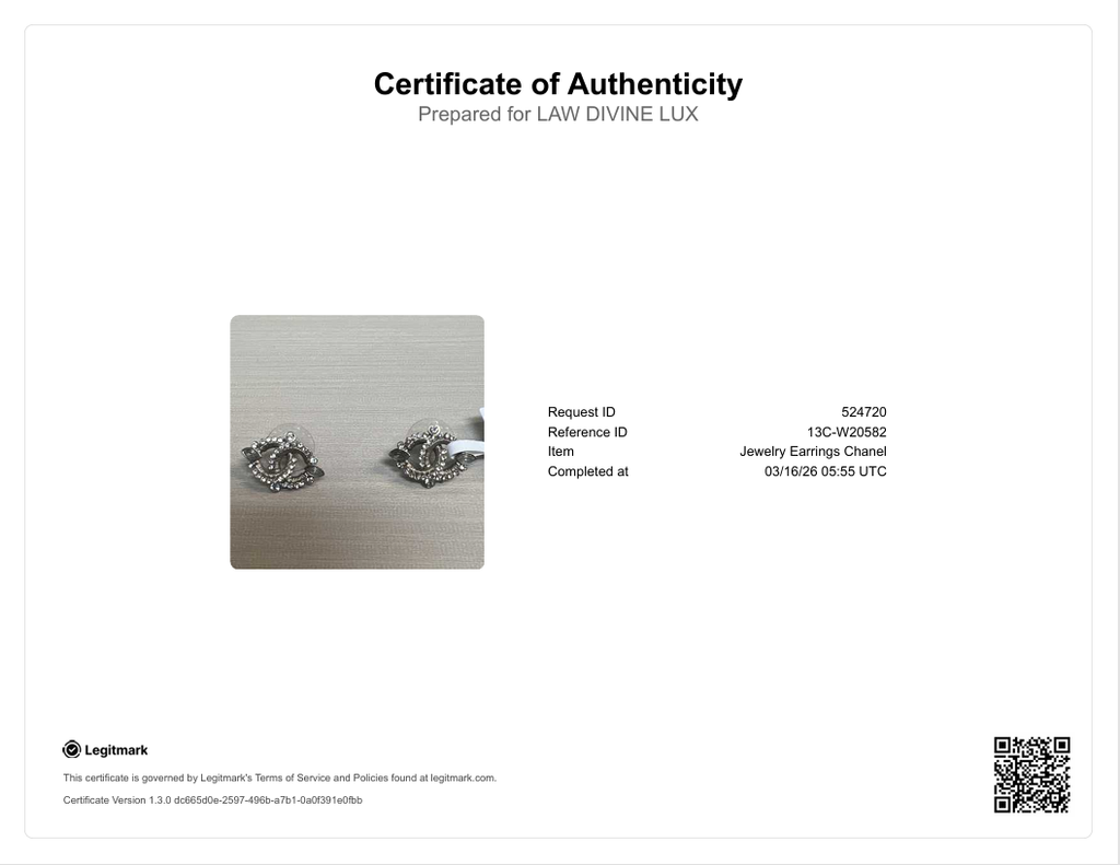 Chanel Silver CC Crystals Earrings W20582
