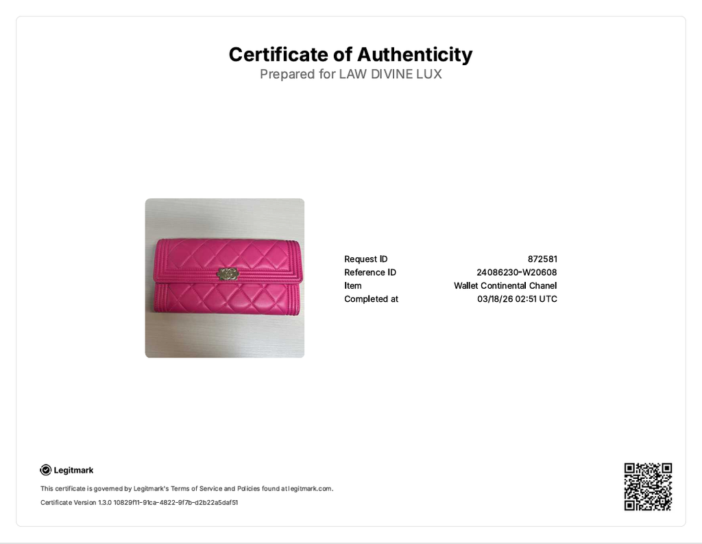 Lambskin Quilted Large Boy Gusset Flap Wallet Pink W20608