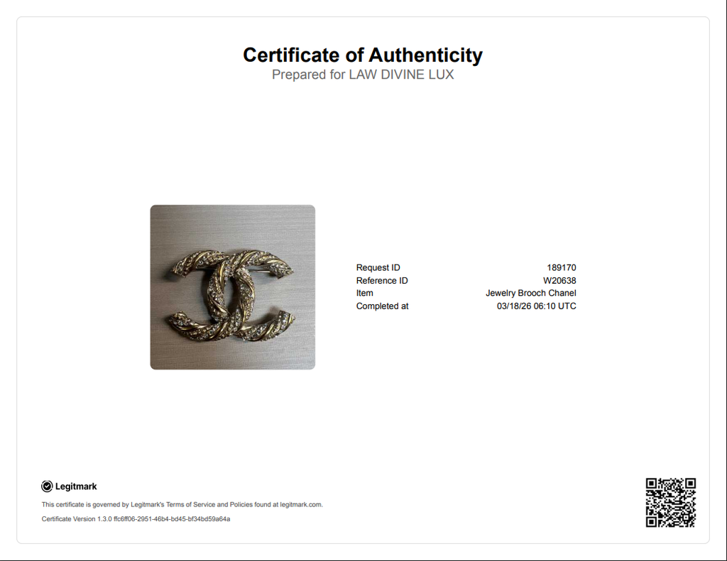 Twisted CC Brooch Metal W20638