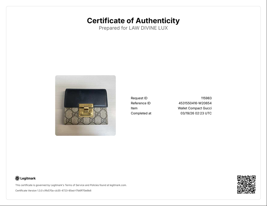 Beige/Black GG Supreme Canvas and Leather Padlock Wallet W20654