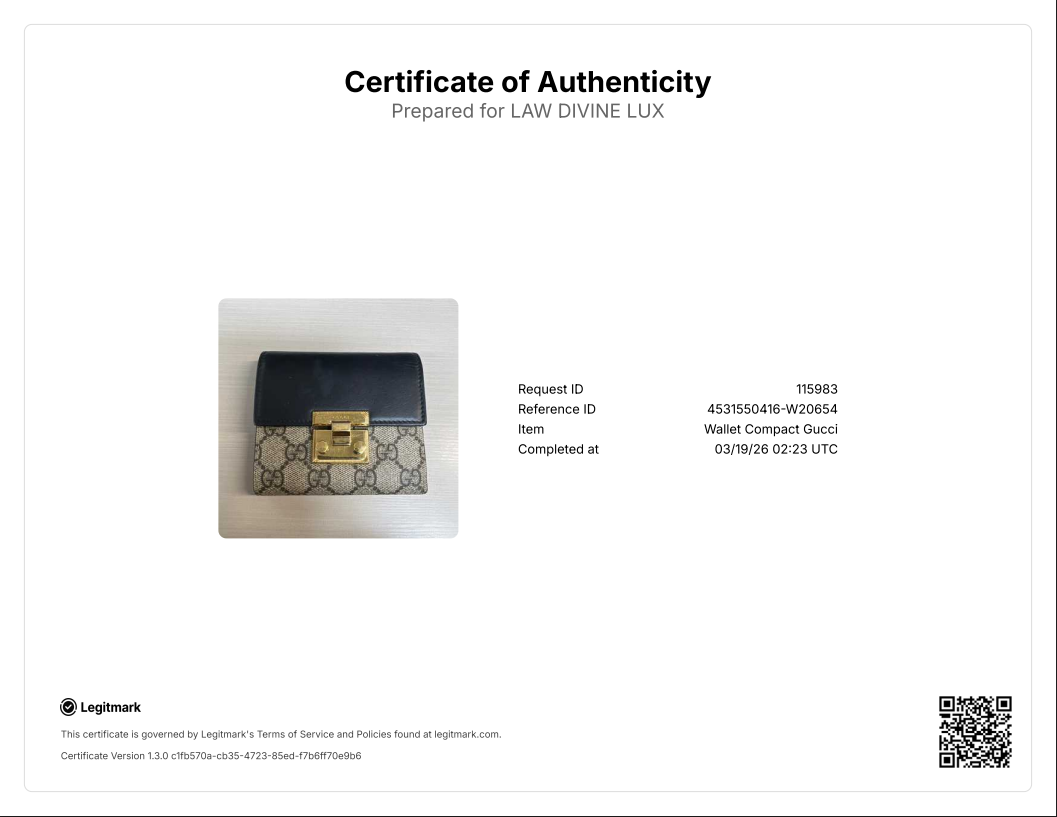 Beige/Black GG Supreme Canvas and Leather Padlock Wallet W20654