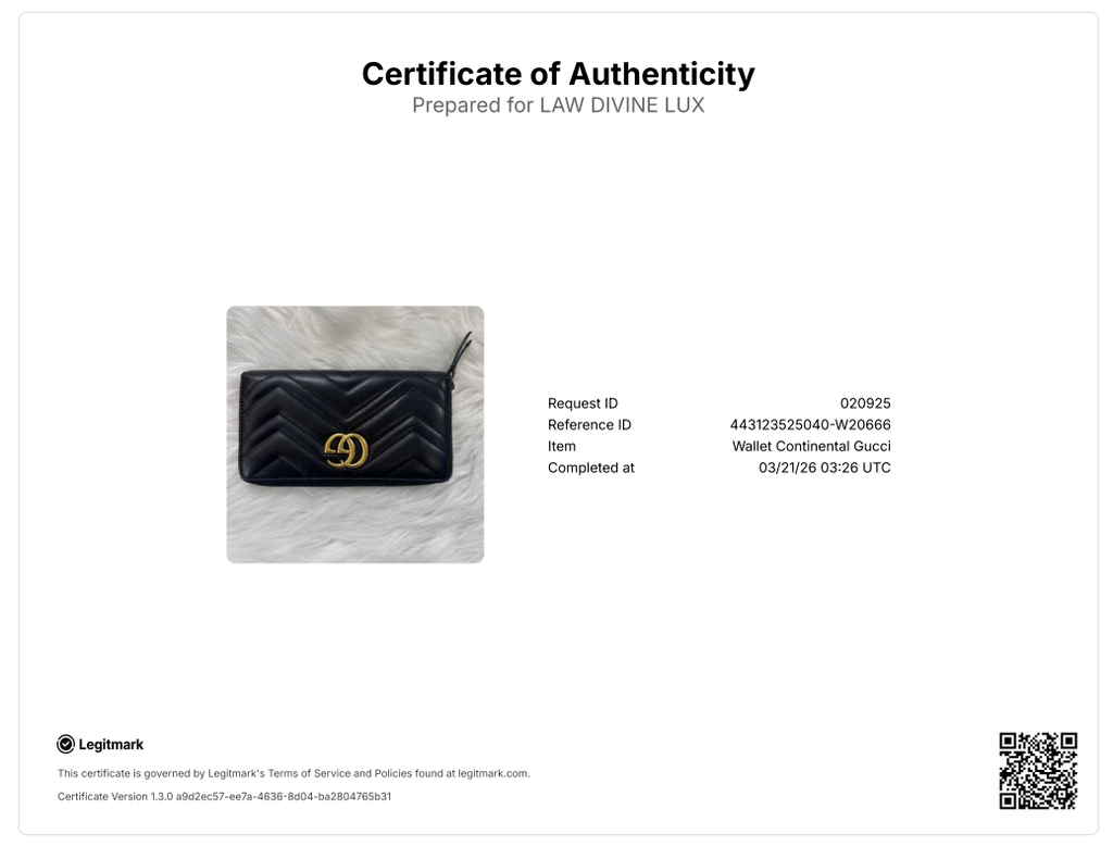 Gucci Marmont Black Leather LongWallet W20666