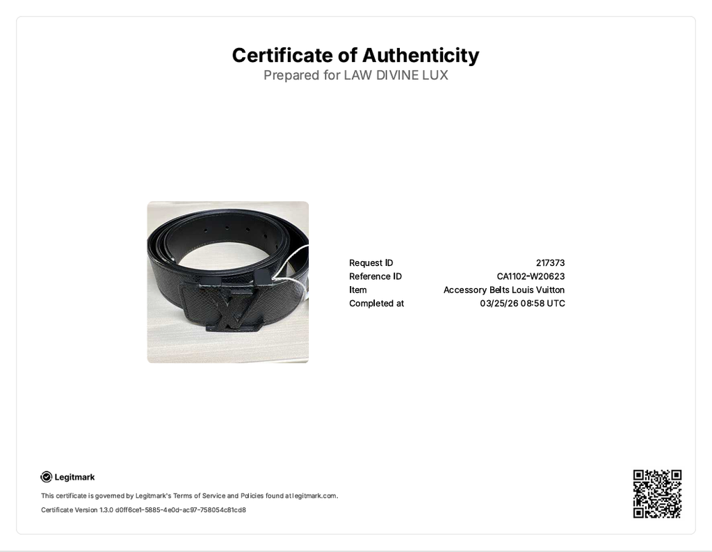 Taiga 35mm LV Initiales Belt Black W20723