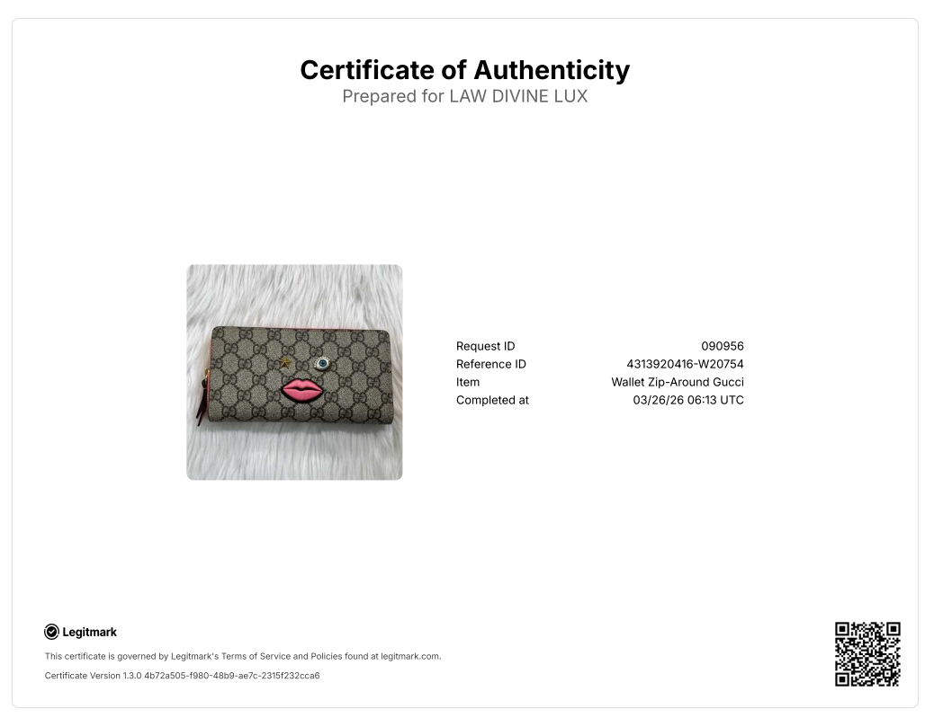 GG Supreme Monogram Embroidered Face Zip Around Wallet Pink W20754