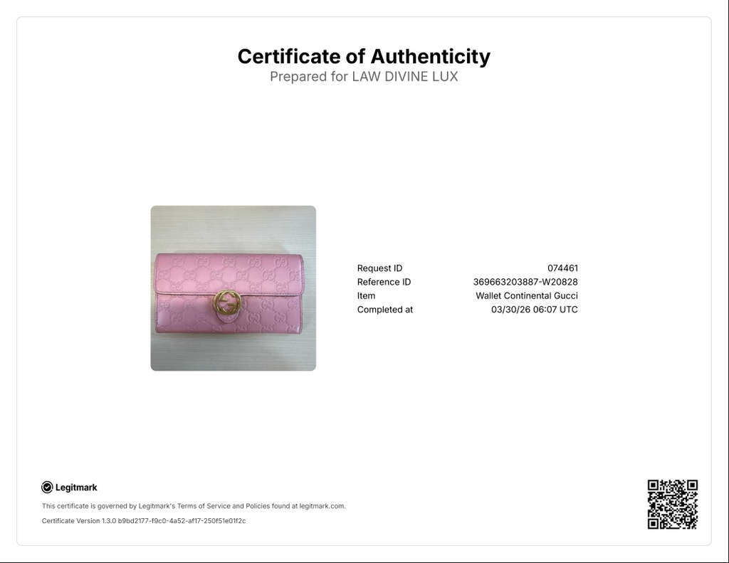 Guccissima Signature Icon Continental Wallet Carmine Rose W20828
