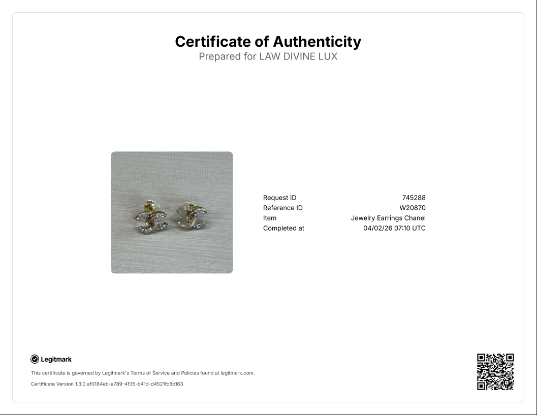 Gold Tone Crystal CC Stud Earrings W20870