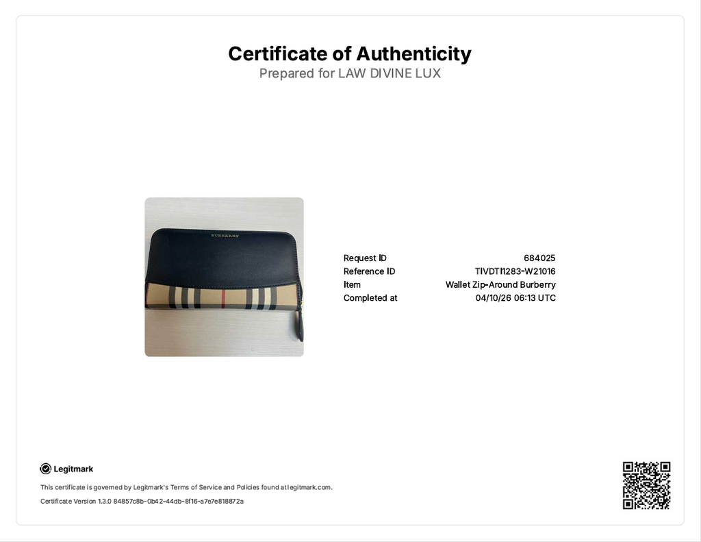 House Check Canvas and Leather Zip Continental Wallet W21016